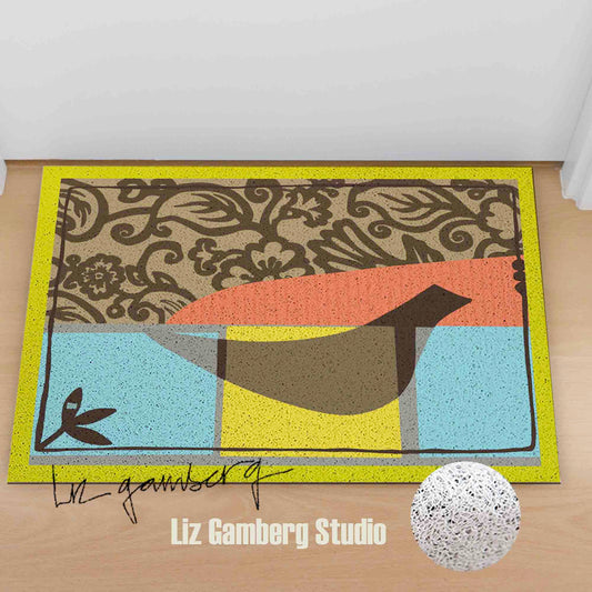 Solo Bird PVC Coil Door Mat by Liz Gamberg Studio from US