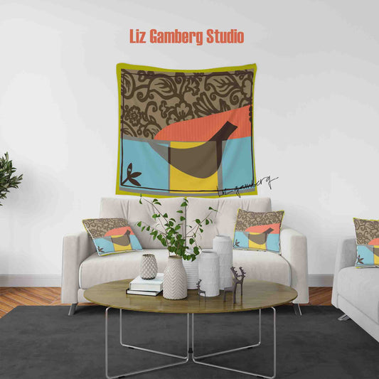 Solo Bird Tapestry by  Liz Gamberg Studio from US