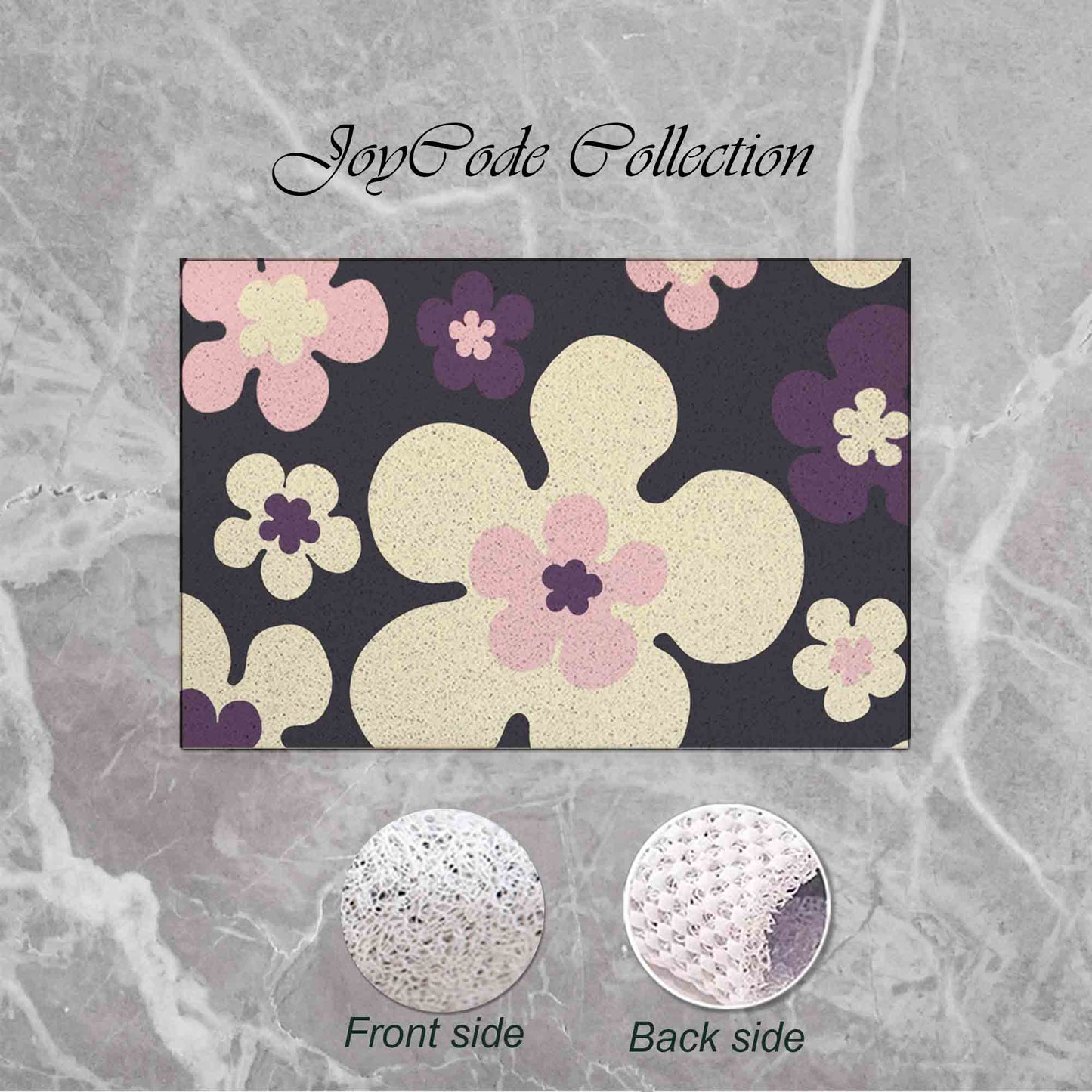 JoySwallow Personalized Bathtub Mat, Summer Purple Flowers Bath Tub Mat, PVC Coil Shower Mat, Anti Skid PVC Coil Bathmat, Floral Permeable Bathmat, Drainable Rug