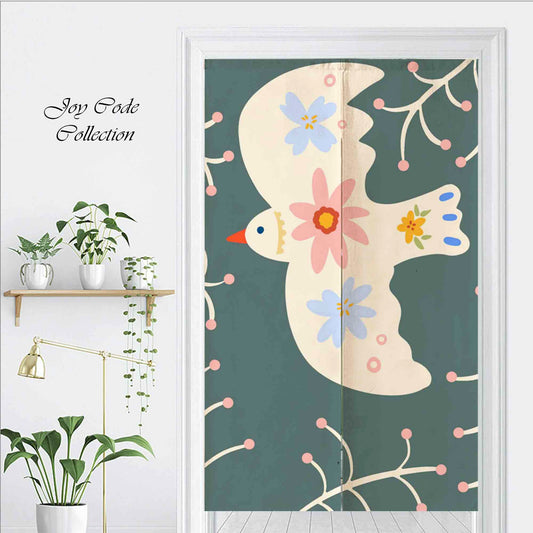 JoySwallow Personalized Doorway Curtain, Swallow Bird Door Curtain, Door Tapestries for Home, Door Curtain for Kitchen, Curtain for Bedroom Decoration, Privacy Divider Curtain with Rod