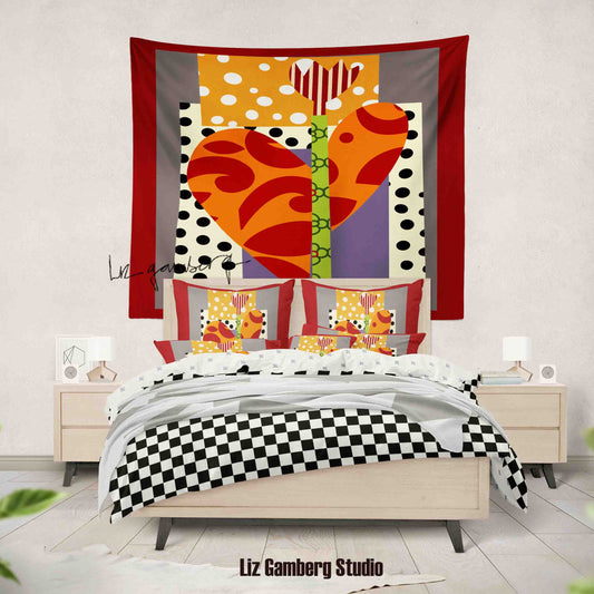 Tulip Heart Tapestry by  Liz Gamberg Studio from US