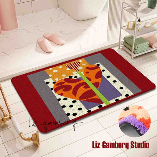 Tulip Heart Tufted Bathmat by Liz Gamberg Studio from US