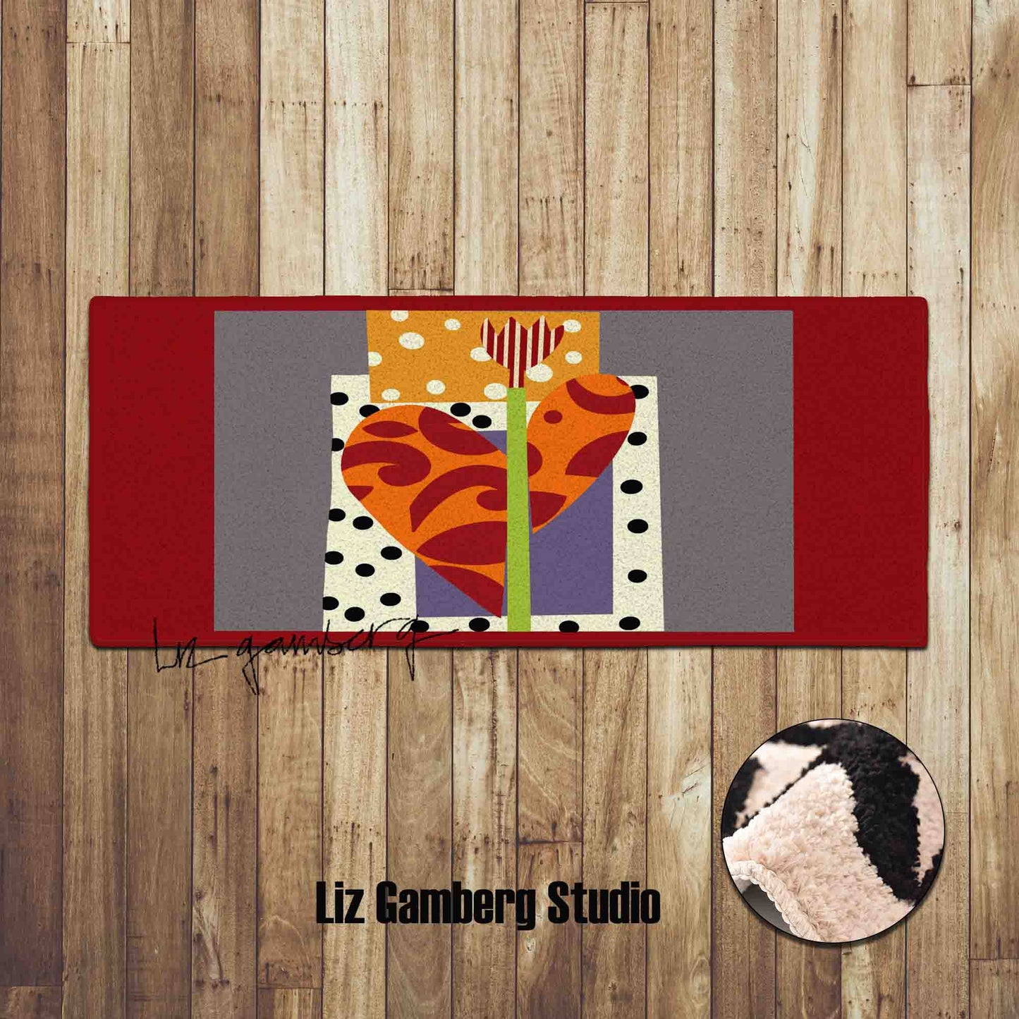 Tulip Heart Tufted Bathmat by Liz Gamberg Studio from US