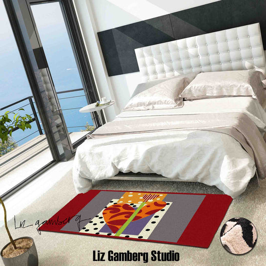 Tulip Heart Tufted Bedroom Runner by Liz Gamberg Studio from US