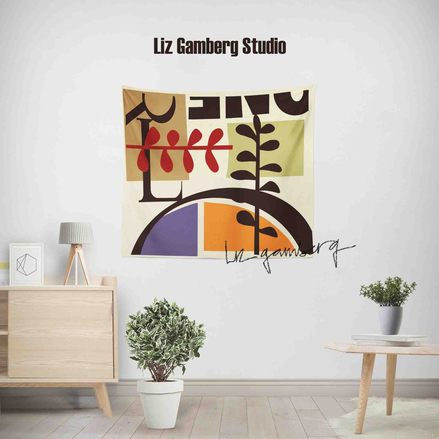 Vines Meeting Tapestry by  Liz Gamberg Studio from US