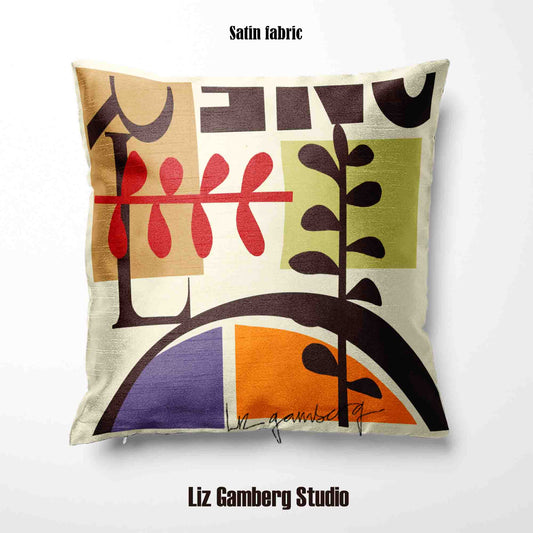 Vines Meeting Velvet | Linen Cotton | Satin Throw Pillow Covers without Inserts by  Liz Gamberg Studio from US