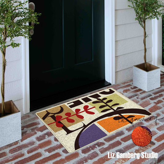 Vines Meeting Flannel Door Mat by Liz Gamberg Studio from US