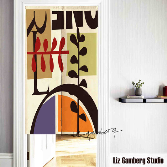 Vines Meeting Doorway Curtain by Liz Gamberg Studio from US