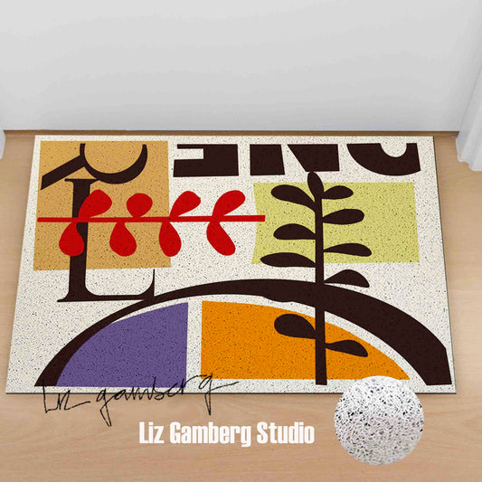 Vines Meeting PVC Coil Door Mat by Liz Gamberg Studio from US