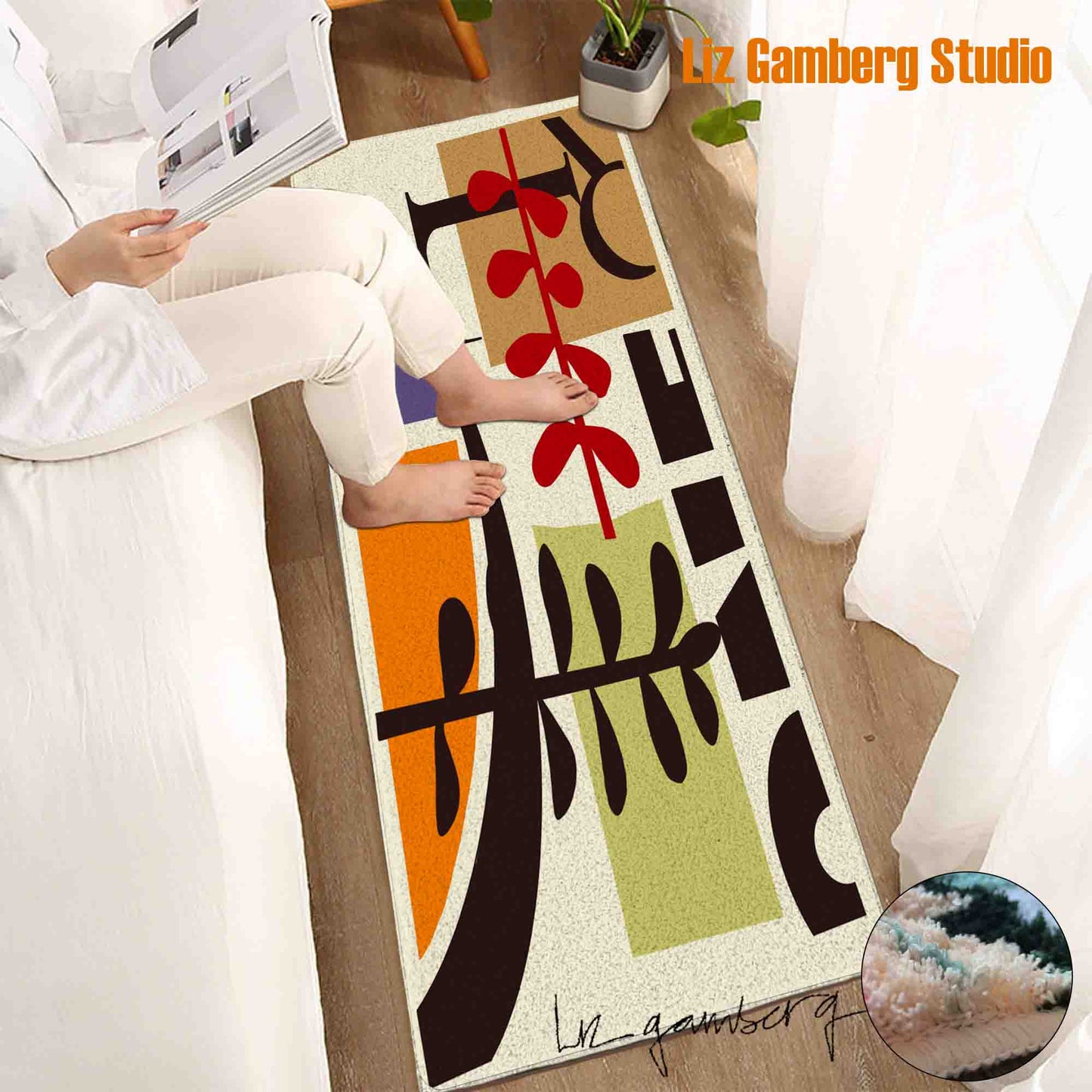 Vines Meeting Tufted Bathmat by Liz Gamberg Studio from US