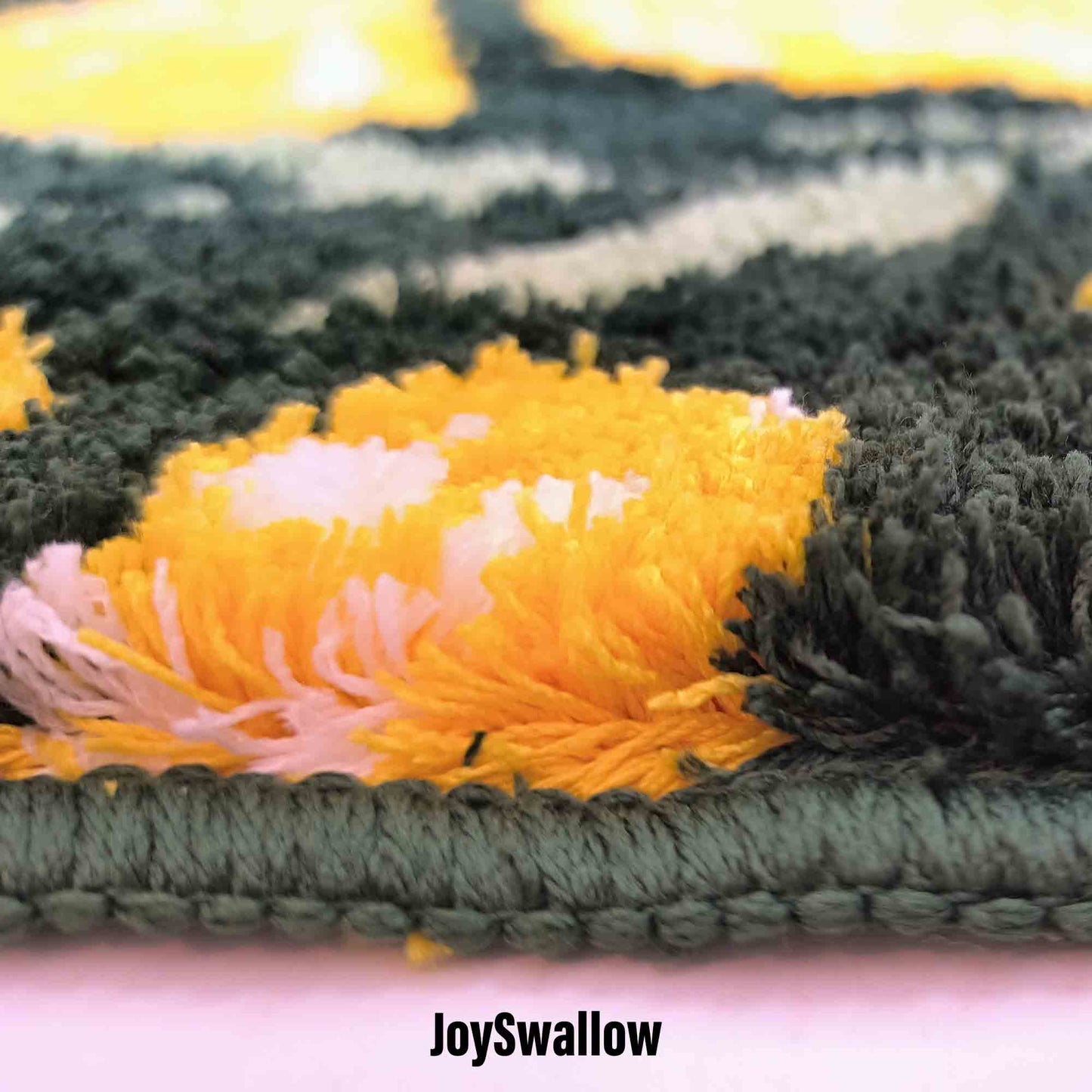 JoySwallow Yellow Buttercup Flower Tufted Bathmat Rug Area Rug Bedroom Rugs