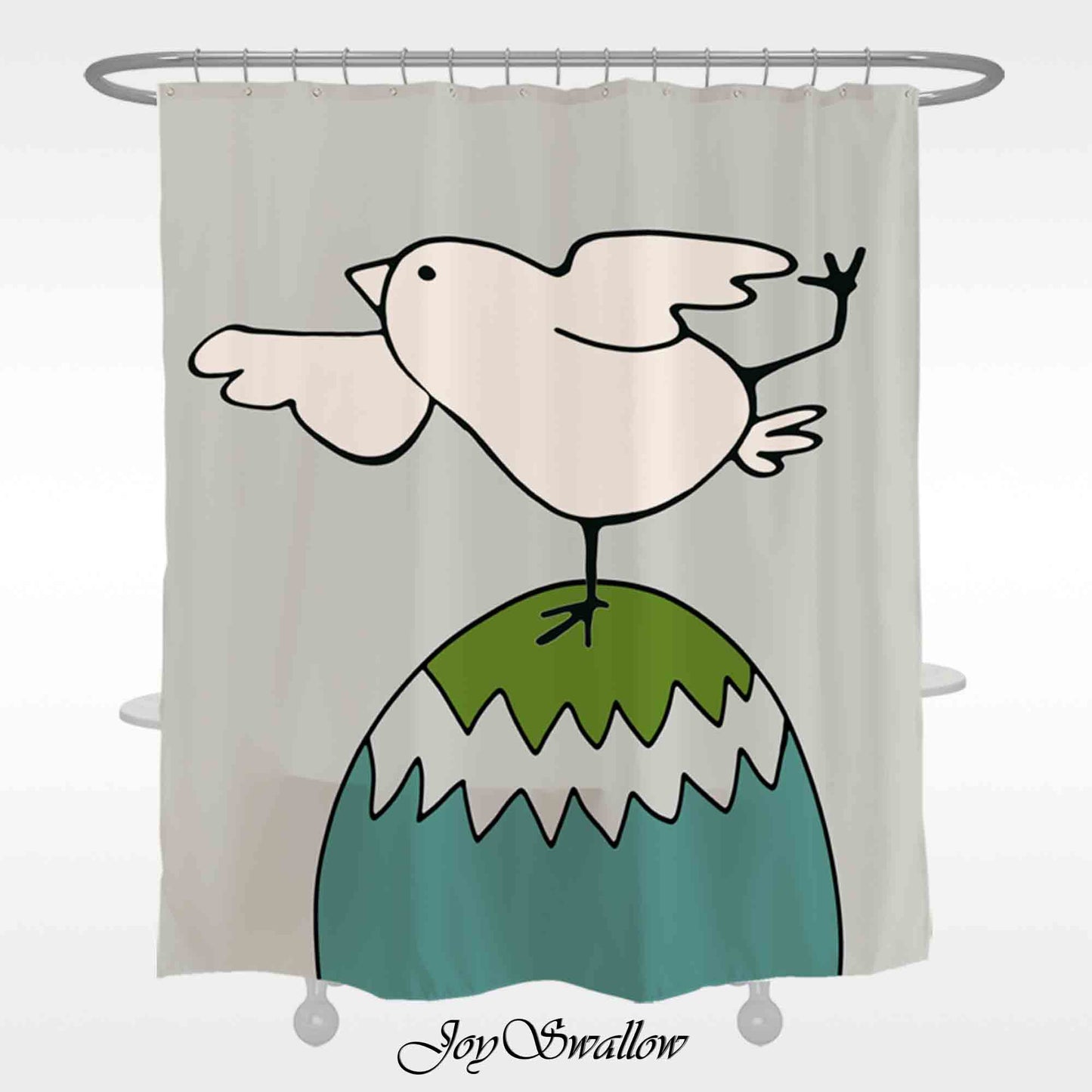 JoySwallow Yoga Chick on the Eggshell Shower Curtain, Egg Waterproof Curtains, Animal Machine Washable Shower Curtains, Heavy Weighted Bath Curtains with hooks