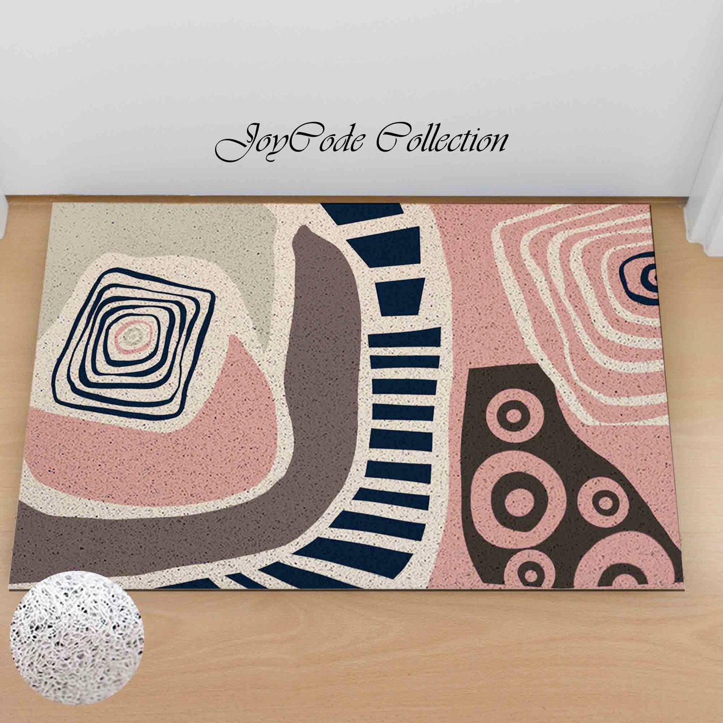 JoySwallow Personalized Doormat, Abstract Architecture Geometry Door Mat, PVC Coil Entrance Door Mat, Anti-Skid Outdoor Mat, Entryway Rug for Porch Courtyard