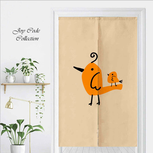 JoySwallow Personalized Doorway Curtain, Two Little Birds Doorway Curtain, Animal Door Tapestries for Home,  Door Curtain for Kitchen, Curtain for Bedroom Decoration, Privacy Divider Curtain with Rod