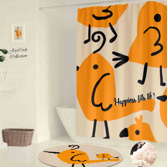 JoySwallow Personalized Shower Curtain, Litte Birds Curtain, Waterproof Curtains, Animal Machine Washable Shower Curtains, Heavy Weighted Bath Curtains with hooks